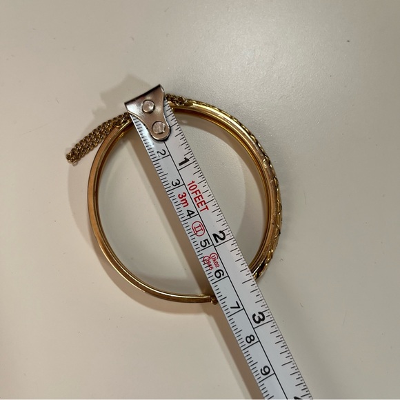 Vintage 80 90 Retro Heavy Gold plated Omega Chain Mobwife Bangle Bracelet - Picture 12 of 13